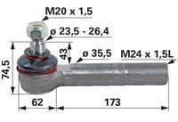 ZGLOB VOLANA most CARRARO M24x1.5L K23.5/26.4 CASE ZGLOB VOLANA most CARRARO M24x1.5L K23.5/26.4 CASE