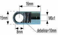 PRIKLJUČEK AMORTIZERJA FI=8 M6x1 debelina=10mm PRIKLJUČEK AMORTIZERJA FI=8 M6x1 debelina=10mm