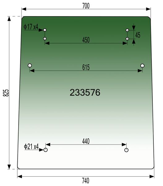 STEKLO KABINE ZADAJ zgoraj (tonirano zeleno) YTO MF 504C STEKLO KABINE ZADAJ zgoraj (tonirano zeleno) YTO MF 504C