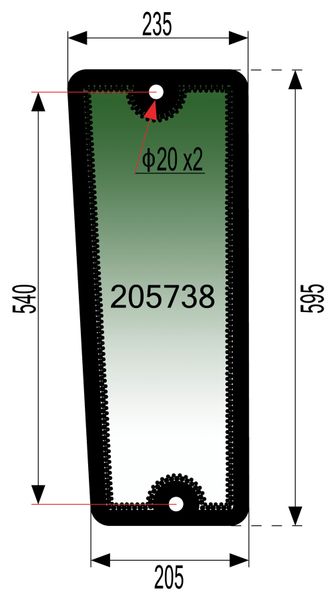 STEKLO KABINE SPREDAJ spodaj DESNO (tonirano zeleno) LIMB LUXS 80 TLSkabina: original