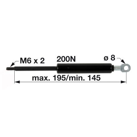 AMORTIZER KABINE L=195 F=200N CASE MF-MASSEY FERGUSON AMORTIZER KABINE L=195 F=200N CASE MF-MASSEY FERGUSON