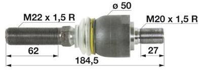ZGLOB  VOLANA AKSIALNI M22x1.5mm / M20x1.5mm  FENDT JOHN DEERE