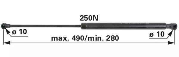 AMORTIZER KABINE L=490 F=250N STEYR AMORTIZER KABINE L=490 F=250N STEYR
