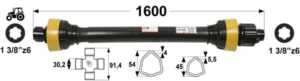KARDAN T5 L=1600 mm S SKLOPKO ZVEZDASTO 1500 Nm KARDAN T5 L=1600 mm S SKLOPKO ZVEZDASTO 1500 Nm