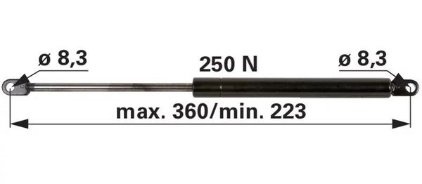 AMORTIZER KABINE L=360 F=250N MF-MASSEY FERGUSON AMORTIZER KABINE L=360 F=250N MF-MASSEY FERGUSON