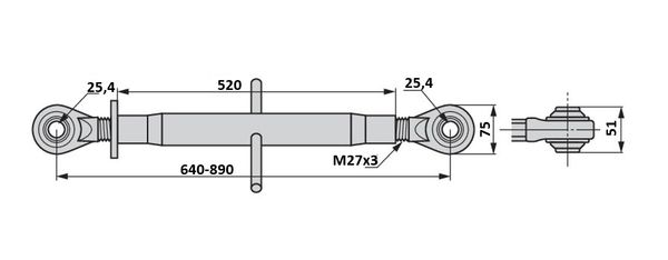 ROČICA TOPLING KAT 2 25.4-25.4 640-890mm ROČICA TOPLING KAT 2 25.4-25.4 640-890mm