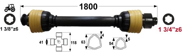 KARDAN T8 L=1800 mm S SKLOPKO PROSTOTEKOČO DESNI PROSTI TEK KARDAN T8 L=1800 mm S SKLOPKO PROSTOTEKOČO DESNI PROSTI TEK