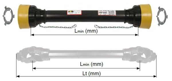 ZAŠČITE KARDANA kpl T45 Lmin=1774mm za kardane do skupne dožine Lt=2000mm SPT ZAŠČITE KARDANA kpl T45 Lmin=1774mm za kardane do skupne dožine Lt=2000mm SPT