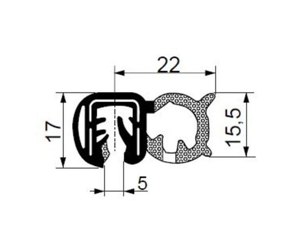 TESNILO STEKLA KABINE PROFIL GUMI (1kos je dolžine 5 m) DEUTZ-FAHR TESNILO STEKLA KABINE PROFIL GUMI (1kos je dolžine 5 m) DEUTZ-FAHR