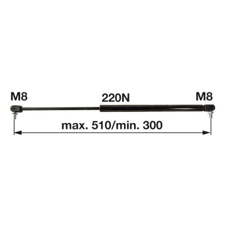 AMORTIZER KABINE L=510  F=220N  PP-PP CASE