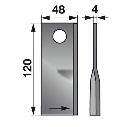 NOŽ KOSILNICE LEVI 120mm VICON NOŽ KOSILNICE LEVI 120mm VICON