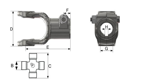 VILICA T5 ZUNANJA S PRITRDILNIM VIJAKOM IN PRIKLJUČKOM G=35mm VILICA T5 ZUNANJA S PRITRDILNIM VIJAKOM IN PRIKLJUČKOM G=35mm