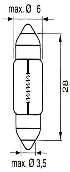 ŽARNICA 12V 3W SV5.5 6x 31mm SULFIT ŽARNICA 12V 3W SV5.5 6x 31mm SULFIT