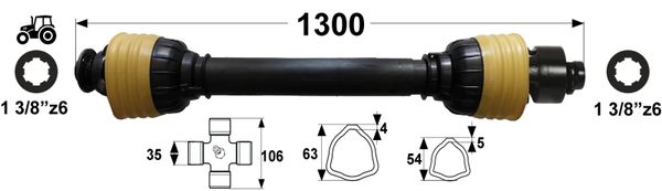 KARDAN T7 L=1300 mm S SKLOPKO PROSTOTEKOČO LEVI PROSTI TEK KARDAN T7 L=1300 mm S SKLOPKO PROSTOTEKOČO LEVI PROSTI TEK