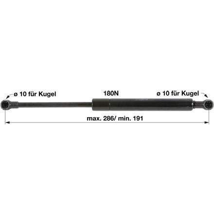 AMORTIZER  KABINE L=285   F=180N CASE   NEW HOLLAND