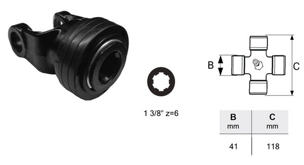 PRIKLJUČEK KARDANA ZUNANJI T8 novi tip 1 3/8" z=6 SPT od 08-2021 naprej PRIKLJUČEK KARDANA ZUNANJI T8 novi tip 1 3/8" z=6 SPT od 08-2021 naprej