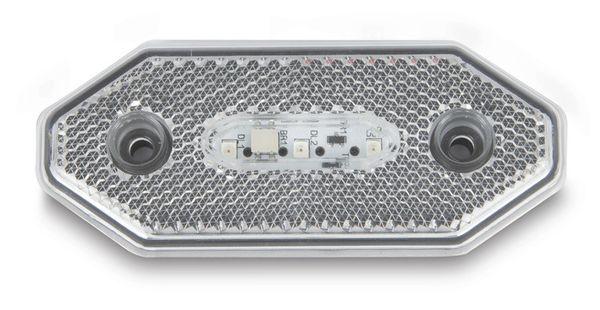 SVETILKA MARKIRNA led BELA 12/24V   3LED/0,4W   100x42mm debelina 14mm   razmak med luknjami: 60mm   homologirano   AJ.BA