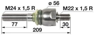 ZGLOB VOLANA AKSIALNI M24x1.5D / M22x1.5D JOHN DEERE