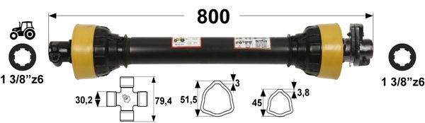 KARDAN T4 L=1500 mm S SKLOPKO STRIŽNO 1900 Nm KARDAN T4 L=1500 mm S SKLOPKO STRIŽNO 1900 Nm