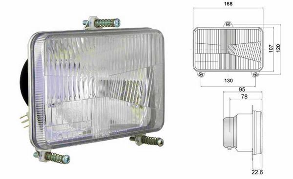 ŽAROMET DELOVEN OGLAT H4 168x106x95 s pozicijo ŽAROMET DELOVEN OGLAT H4 168x106x95 s pozicijo