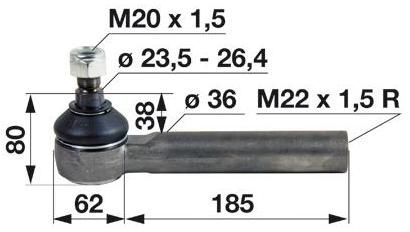 ZGLOB VOLANA M22x1.5D K23.5/26.4 DEUTZ FAHR