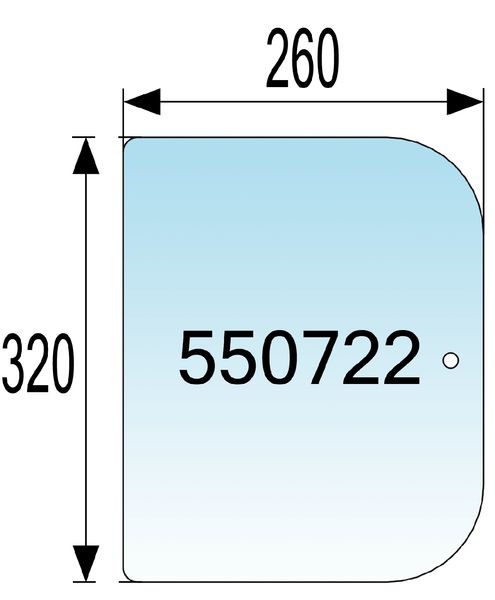 STEKLO KABINE ZADAJ spodaj LEVO (deljivo - z luknjo) (prozorno) ZETOR 6245 Kabina: BK6011