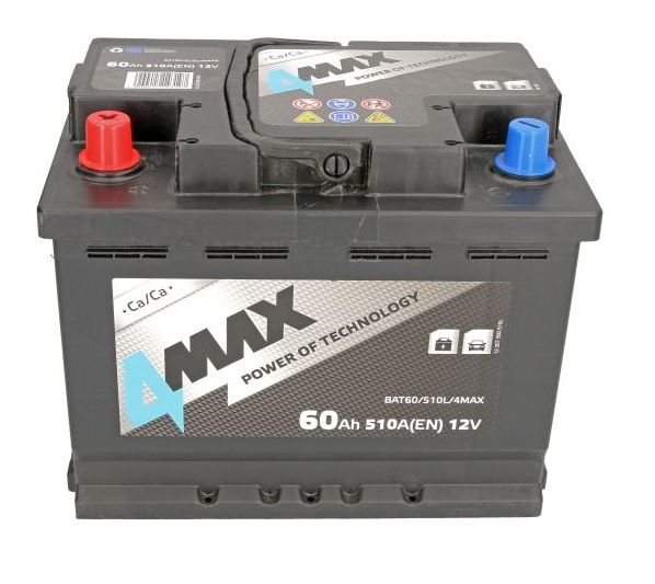 AKUMULATOR 4Max 12V 60Ah 510A + Levo AKUMULATOR 4Max 12V 60Ah 510A + Levo