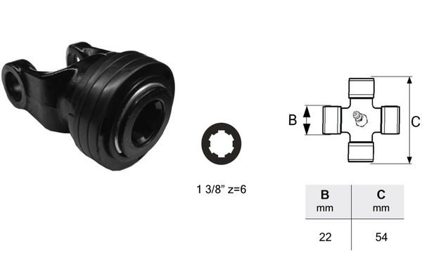 PRIKLJUČEK KARDANA ZUNANJI T1 novi tip 1 3/8" z=6 SPT od 08-2021 naprej PRIKLJUČEK KARDANA ZUNANJI T1 novi tip 1 3/8" z=6 SPT od 08-2021 naprej