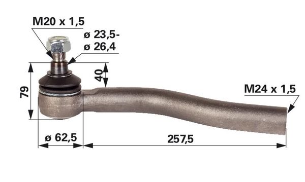 ZGLOB VOLANA LEVI UKRIVLJEN M24x1.5 DEUTZ FAHR AGROTRON 100, 110, 90, K 100, K 100 PROFILNE, K 110, K 110 PROFILINE, K 120, K 120 PROFILINE, K 410, K ZGLOB VOLANA LEVI UKRIVLJEN M24x1.5 DEUTZ FAHR AGROTRON 100, 110, 90, K 100, K 100 PROFILNE, K 110, K 110 PROFILINE, K 120, K 120 PROFILINE, K 410, K