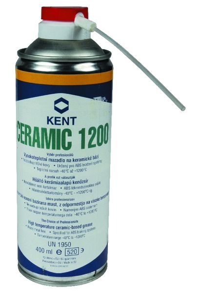 SPREJ KENT CERAMIC 1200°C 1/400ml - Keramična mast, z odpornostjo na visoke temperature. Odlična za mazanje ABS sistemov, matic, vijakov, izpušnih kon SPREJ KENT CERAMIC 1200°C 1/400ml - Keramična mast, z odpornostjo na visoke temperature. Odlična za mazanje ABS sistemov, matic, vijakov, izpušnih kon
