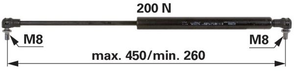 AMORTIZER KABINE L=450 F=200N DEUTZ AMORTIZER KABINE L=450 F=200N DEUTZ