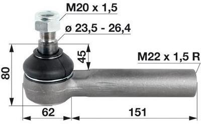 ZGLOB VOLANA notranji desni M22x1.5mm K23.5mm CASE STEYR
