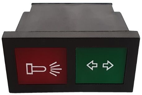 SVETILKA KONTROLNA dvojna 48x24mm RDEČA-ZELENA - COBO