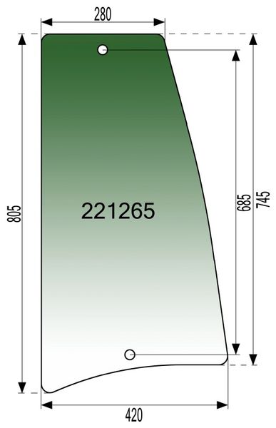 STEKLO KABINE BOČNO (nad blatnikm) LEVO ali DESNO GOLDONI kabina: LOCHMANN GL7/2 STEKLO KABINE BOČNO (nad blatnikm) LEVO ali DESNO GOLDONI kabina: LOCHMANN GL7/2