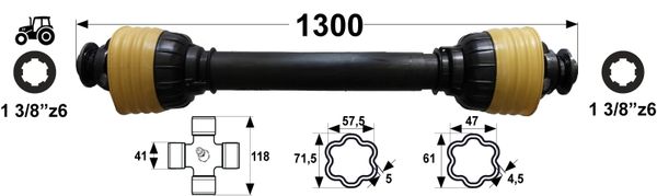 KARDAN X8 L= 1300 mm DIREKTNI
