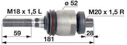 ZGLOB VOLANA AKSIALNI levi navoj M18x1.5L / M20x1.5D STEYR M948-M958-9078a=9050.25-9086a=9050.35-9094a=9050.45 
CASE 495-595-695-795-895-995-2120-213