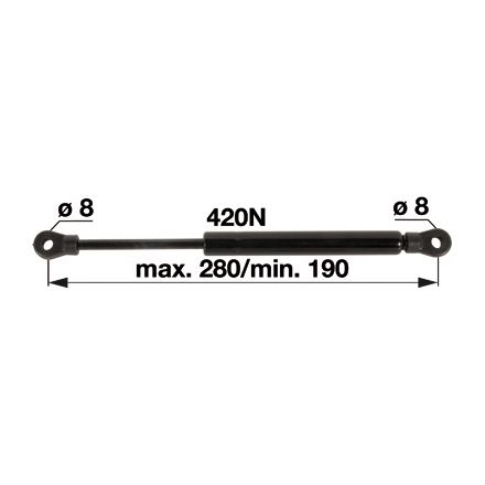AMORTIZER KABINE L=280 F=520N CASE AMORTIZER KABINE L=280 F=520N CASE