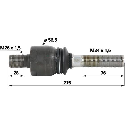 ZGLOB VOLANA AKSIJALNI M24x1.5mm-M26x1.5mm L kpl=215mm desni zunanji navoj JD-JOHN DEERE ZGLOB VOLANA AKSIJALNI M24x1.5mm-M26x1.5mm L kpl=215mm desni zunanji navoj JD-JOHN DEERE