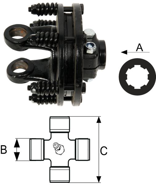 SKLOPKA T5 LAMELNA 1200 Nm S PRIKLJUČKOM A =1 3/8" z=6 SKLOPKA T5 LAMELNA 1200 Nm S PRIKLJUČKOM A =1 3/8" z=6
