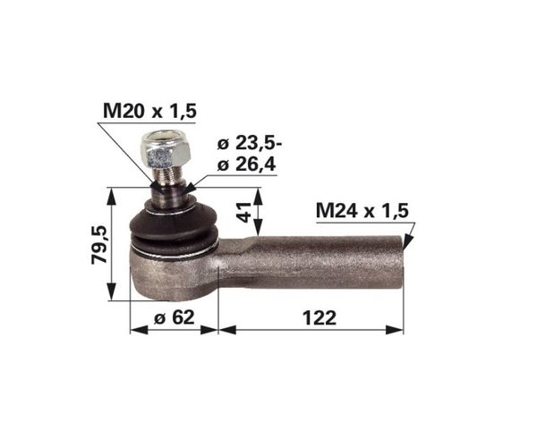 ZGLOB VOLANA notranji desni M24x1.5mm K23.5mm/26.4MM ZGLOB VOLANA notranji desni M24x1.5mm K23.5mm/26.4MM