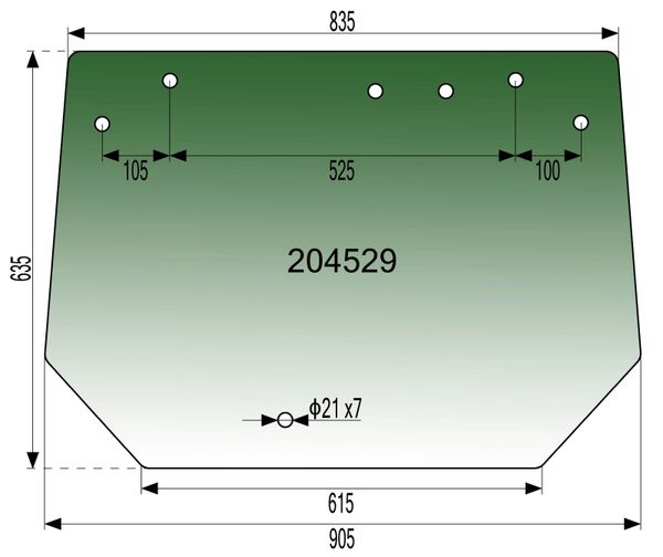 STEKLO KABINE ZADAJ zgoraj TONIRANO zeleno MF-MASSEY FERGUSON 384S kabina: LOCHMANN LM6 STEKLO KABINE ZADAJ zgoraj TONIRANO zeleno MF-MASSEY FERGUSON 384S kabina: LOCHMANN LM6