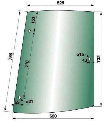 STEKLO KABINE BOČNO desno (tonirano zeleno) MF-MASSEY FERGUSON 4200 IN 4300 4215-4220-4225-4235-4240-4245-4255-4260-4265-4270-4315-4320-4325-4335-4340