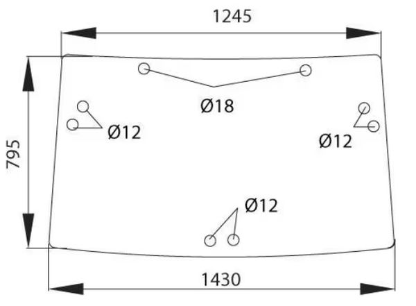 STEKLO KABINE ZADAJ zgoraj JOHN DEERE 7200-7210-7400-7410-7510-7600-7610-7700-7710-7800-7810