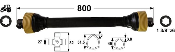 KARDAN T4 L=800 mm DIREKTNI KARDAN T4 L=800 mm DIREKTNI