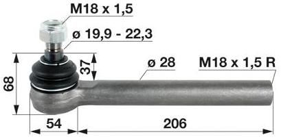 ZGLOB VEZNEGA DROGA notranji desni M18x1.5mm K19.9mm CASE STEYR