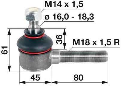 ZGLOB VOLANA zunanji desni M18x1.5mm K16.0mm SAME