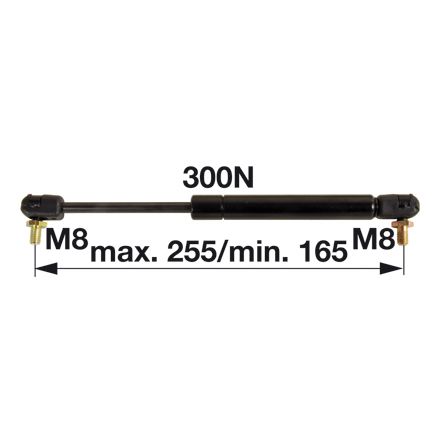 AMORTIZER KABINE L=255 F=300N PP-PP MF-MASSEY FERGUSON SAME gt: 970206 AMORTIZER KABINE L=255 F=300N PP-PP MF-MASSEY FERGUSON SAME gt: 970206