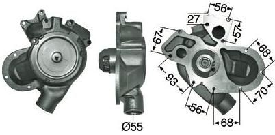 ČRPALKA VODE z=16 MF-MASSEY FERGUSON 4225-4235-4325-4335-4345-4355-6235-6245-6255-6260-6270-6280-6290-8210-Teleskoplader 8925-8295T-8926-8926T-8937-89