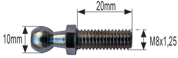 BUČKA AMORTIZERJA ZGLOBA PLINA samo bučka M8 zev ključa=13mm Lnavoja=20mm BUČKA AMORTIZERJA ZGLOBA PLINA samo bučka M8 zev ključa=13mm Lnavoja=20mm