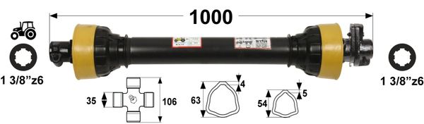 KARDAN T7 L=1000 mm S SKLOPKO STRIŽNO 3500 Nm KARDAN T7 L=1000 mm S SKLOPKO STRIŽNO 3500 Nm